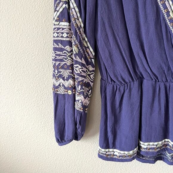 Free People Boho Stitch Up Your Heart Blouse - Picture 4 of 11